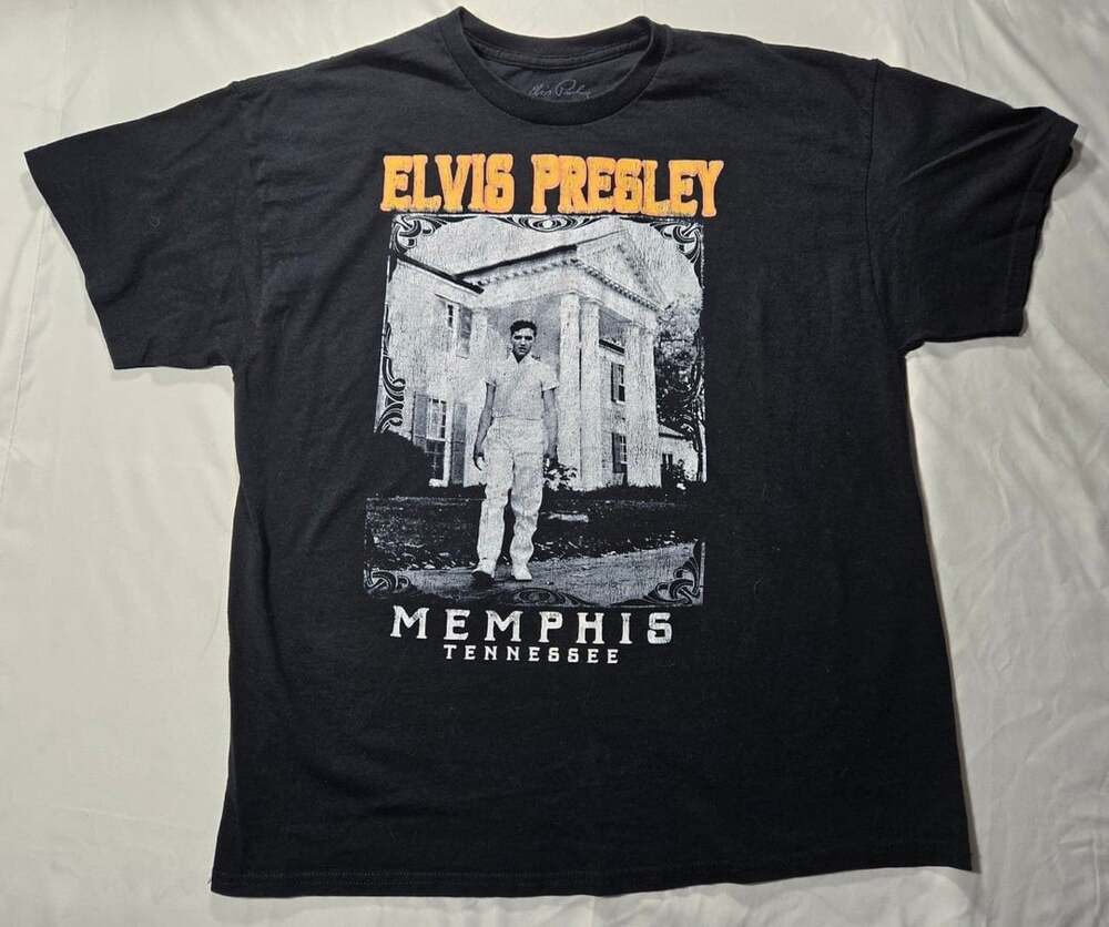 Elvis Presley Memphis Tennessee T-Shirt Size XL Black Graphic
